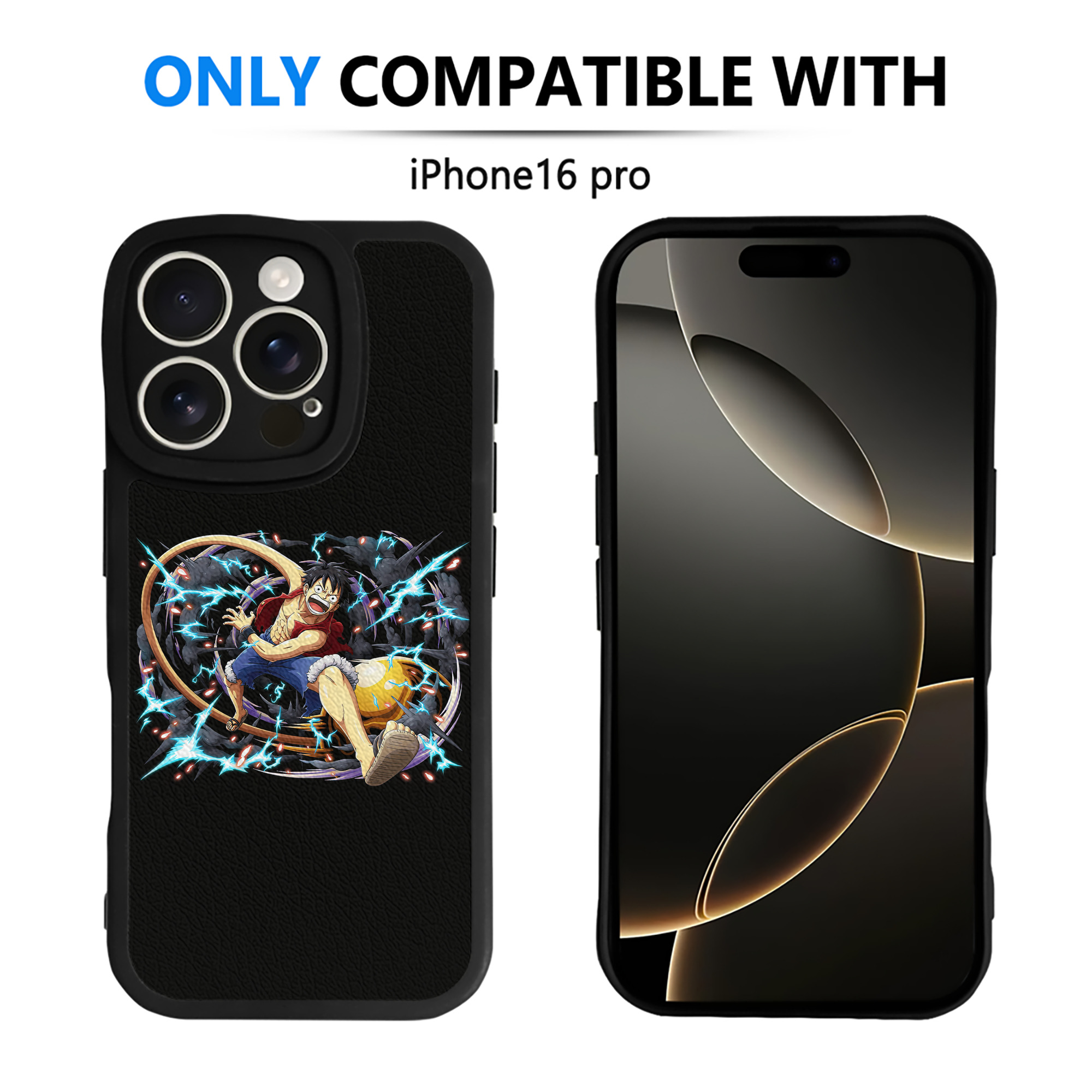 （画像用） ワンピース モンキー・D・ルフィ ONE PIECE Monkey D. Luffy 【iPhone 16シリーズ対応】シリコンスマホケース（レザー調） 材質：シリコン